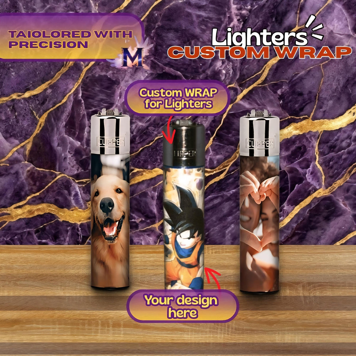Custom Clipper lighter wrap with photo by Mind Art Atelier