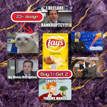 Funny meme holographic credit card skin pack by Mind Art Atelier