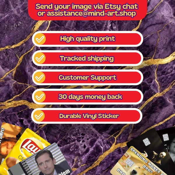 Funny meme holographic credit card skin pack, Mind Art Atelier, photo 3