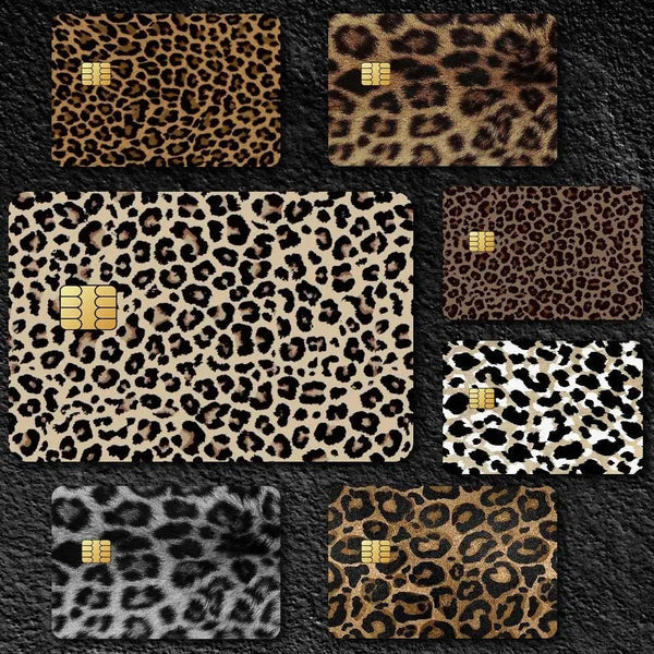 Holografisches Kreditkarten Skin 4er-Pack mit Leopardenmuster von Mind Art Atelier