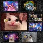 Funny crying cat meme credit card skin pack by Mind Art Atelier