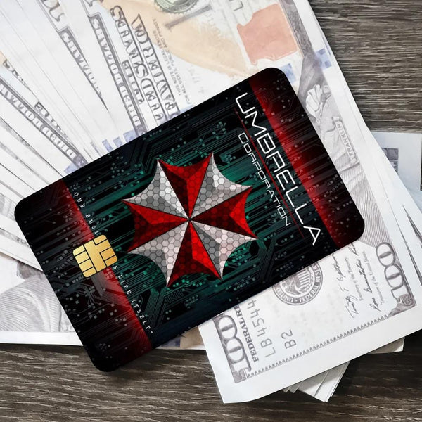 Skin Umbrella Corporation para Tarjeta de Crédito Pack x4 | Pegatina Resident Evil para Tarjeta de Débito