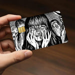 Skin Junji Ito Tomie para Tarjeta de Crédito Pack x4 | Pegatina Manga para Tarjeta de Débito