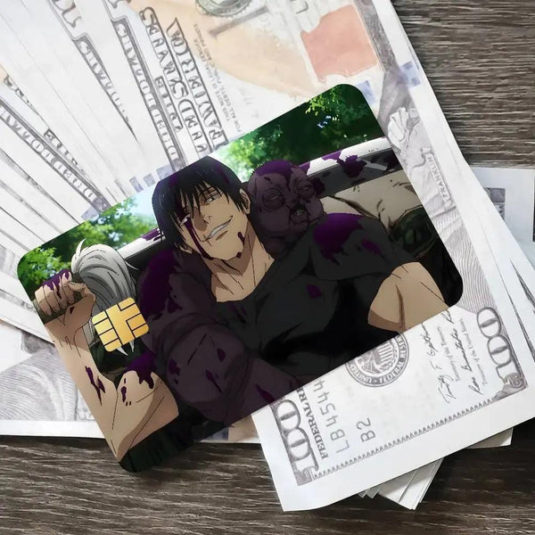 Skin pour Carte Bancaire Jujutsu Kaisen | Sticker Anime JJK pour Carte de Débit, Achetez-en 1 Recevez-en 4