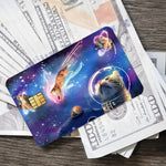 Skin Gato Divertido para Tarjeta de Crédito Pack x4 | Pegatina Meme para Tarjeta de Débito