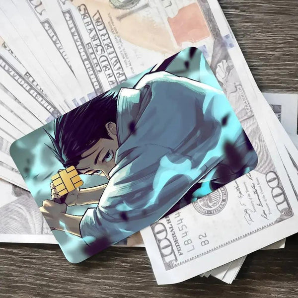 Skin pour Carte Bancaire Jujutsu Kaisen | Sticker Anime JJK pour Carte de Débit, Achetez-en 1 Recevez-en 4