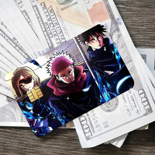Skin pour Carte Bancaire Jujutsu Kaisen | Sticker Anime JJK pour Carte de Débit, Achetez-en 1 Recevez-en 4