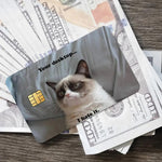 Skin Gato Divertido para Tarjeta de Crédito Pack x4 | Pegatina Meme para Tarjeta de Débito