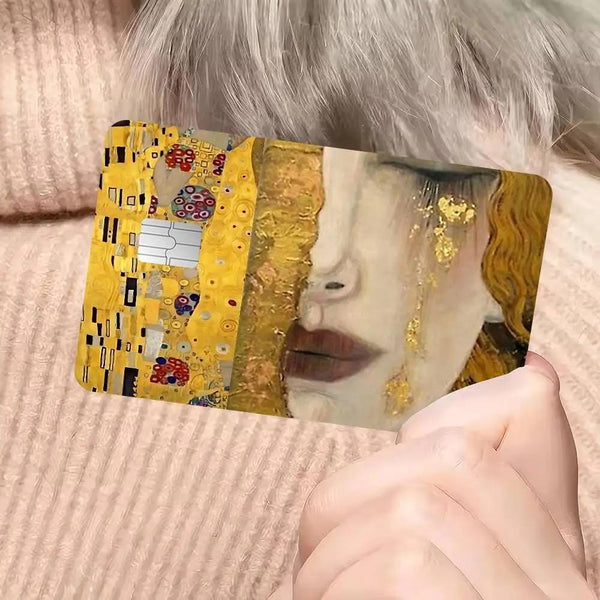 Lot de 4 Skins pour Carte Bancaire Klimt | Sticker Histoire de l'Art pour Carte de Débit