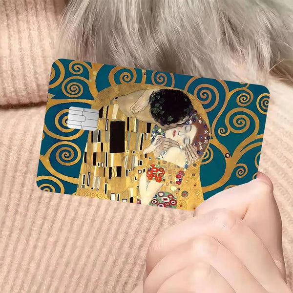 Lot de 4 Skins pour Carte Bancaire Klimt | Sticker Histoire de l'Art pour Carte de Débit