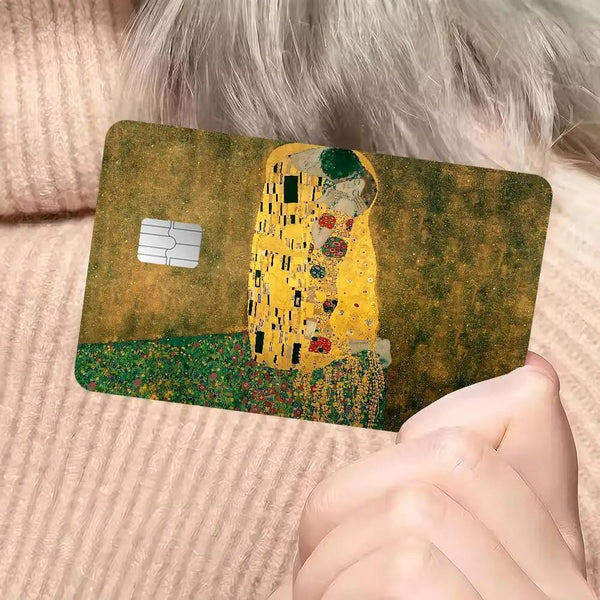 Lot de 4 Skins pour Carte Bancaire Klimt | Sticker Histoire de l'Art pour Carte de Débit
