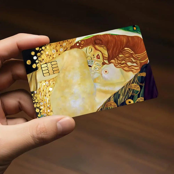 Lot de 4 Skins pour Carte Bancaire Klimt | Sticker Histoire de l'Art pour Carte de Débit