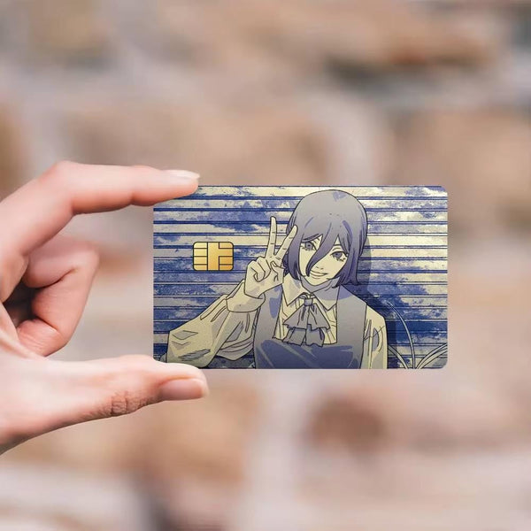 Lot de 4 Skins pour Carte Bancaire Chainsaw Man Reze | Sticker Anime pour Carte de Débit
