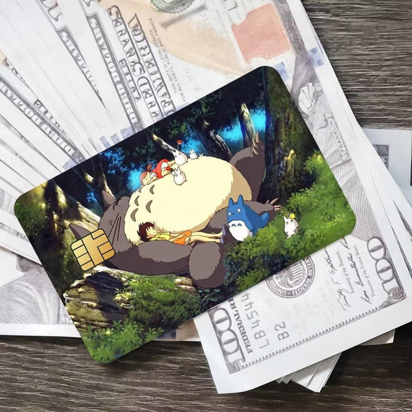 Skin Totoro para Tarjeta de Crédito Pack x4 | Pegatina Anime para Tarjeta de Débito