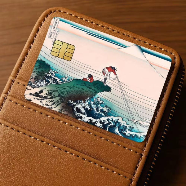 Skin La Grande Onda di Hokusai per Carta di Credito Pack x4 | Adesivo Arte Ukiyo-e per Bancomat