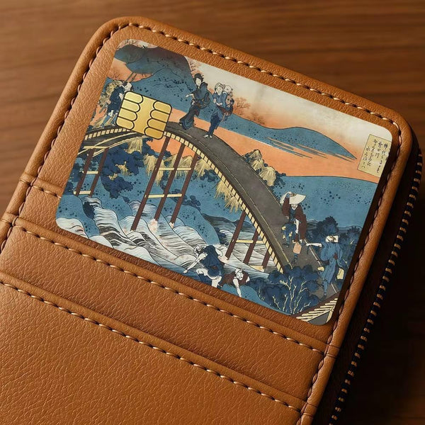 Skin La Grande Onda di Hokusai per Carta di Credito Pack x4 | Adesivo Arte Ukiyo-e per Bancomat
